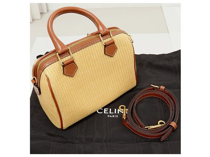 Céline Borsa 2 in 1 in Pelle Triomphe di Celine Beige - vista 3