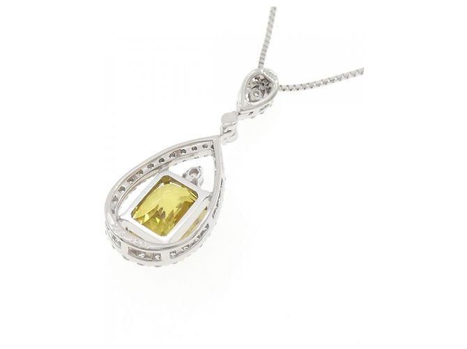 Autre Marque Collana in diamante Sphene Pt900 Pt850 Argento - vista 4