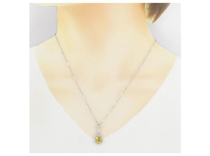 Autre Marque Collana in diamante Sphene Pt900 Pt850 Argento - vista 6