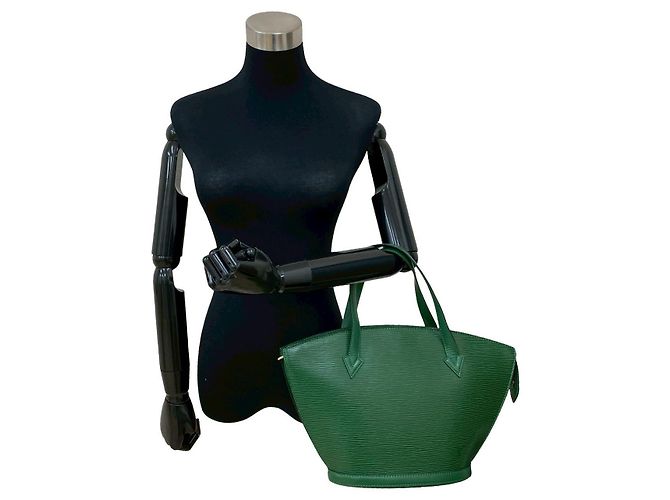 Bolsa de mão Louis Vuitton Saint Jacques em couro Epi Verde - vista 3