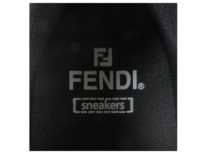 Fendi FASTER TRAINERS FF-Logo Zucca-Mesh-Leder-Sneaker Schwarz - Ansicht 8