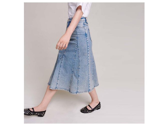 Maje Justia Jeansrock Midi Blau - Ansicht 3