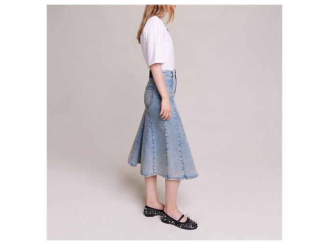 Maje Justia Jeansrock Midi Blau - Ansicht 4