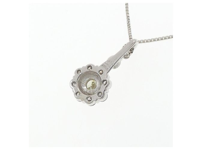 Autre Marque Collana a Fiore in Oro Bianco Au750 e Diamanti Argento - vista 4