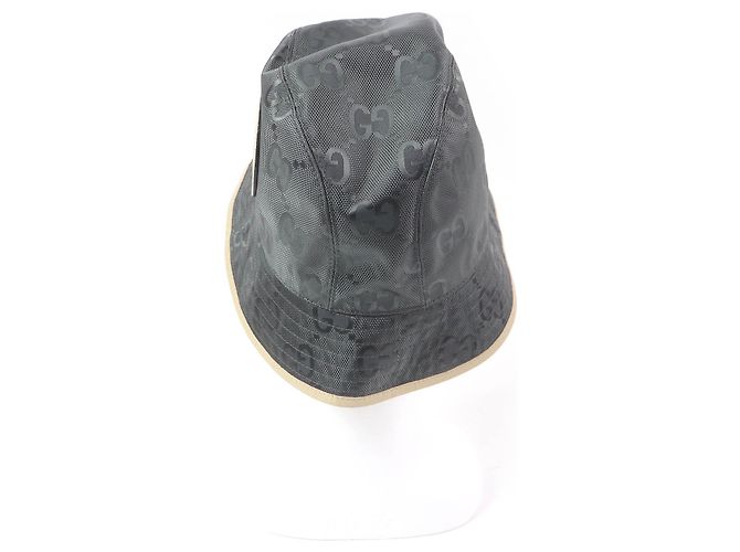 Gucci Off The Grid Nylon Baumwoll Bucket Hat Braun Grau - Ansicht 3