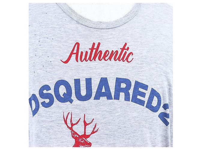 Autre Marque Camiseta de algodón MOUNTAIN CREW Dsquared2 Castaño Roja Azul Gris - vista 3