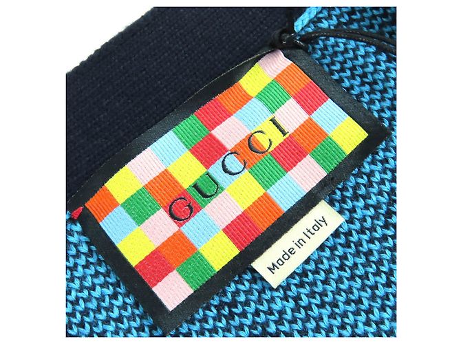 Cardigã de lã e algodão com padrão GG da Gucci Preto Azul - vista 6