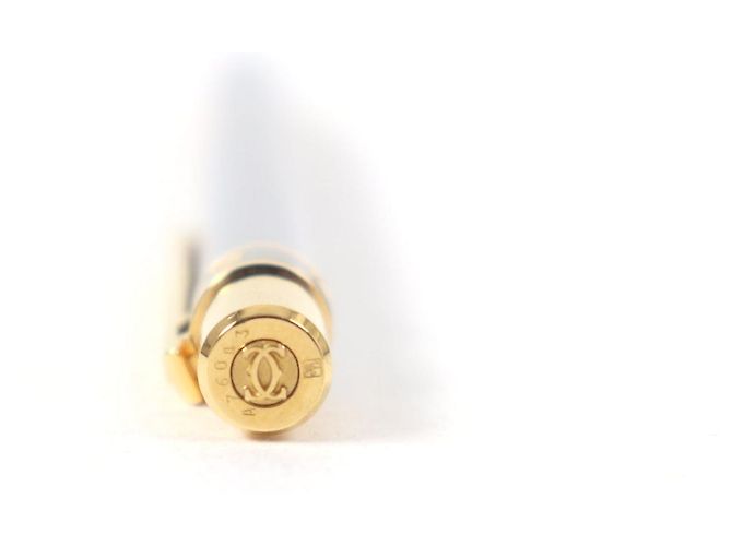 Bolígrafo Must de Cartier con logo grabado Plata Dorado - vista 4