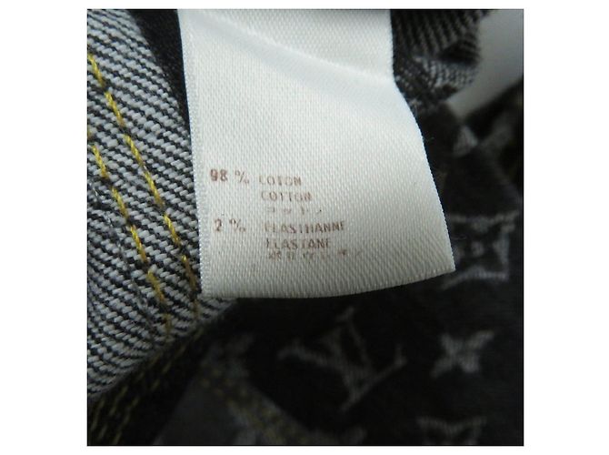 Louis Vuitton Monogram Patchwork Baumwoll-Polyurethan-Jeans Blau - Ansicht 10