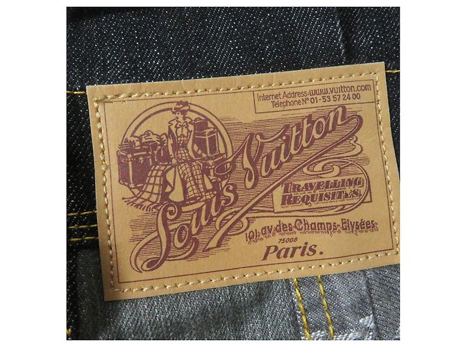 Louis Vuitton Monogram Patchwork Baumwoll-Polyurethan-Jeans Blau - Ansicht 7