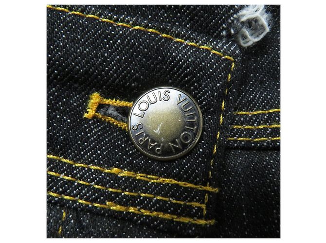 Louis Vuitton Monogram Patchwork Baumwoll-Polyurethan-Jeans Blau - Ansicht 8