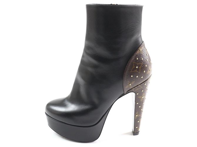 Botines de cuero Monogram Afterglow de Louis Vuitton Castaño Negro - vista 4