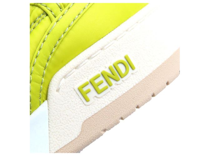 Fendi Baguette Nylon-Leder High-Cut Sneakers mit Tasche Grün Hellgrün - Ansicht 11