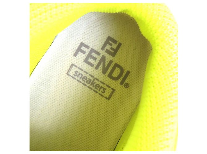 Fendi Baguette Nylon-Leder High-Cut Sneakers mit Tasche Grün Hellgrün - Ansicht 13