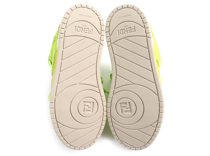 Fendi Baguette Nylon-Leder High-Cut Sneakers mit Tasche Grün Hellgrün - Ansicht 8