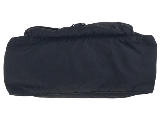 Borsa a Spalla in Nylon e Pelle Tessuto di Prada Nero - vista 10