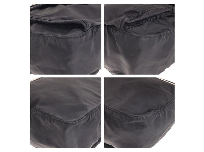 Borsa a Spalla in Nylon e Pelle Tessuto di Prada Nero - vista 3