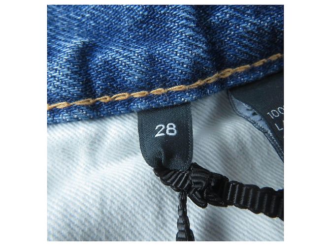 Céline Falda de denim lavado con cadena Celine S195 571Q 08YC Azul - vista 8