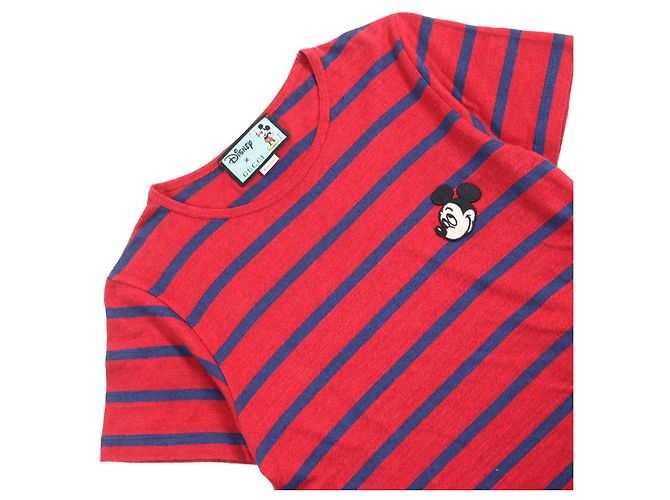 Camiseta de cuello redondo de lino y algodón Gucci×Disney 598971 Roja - vista 2