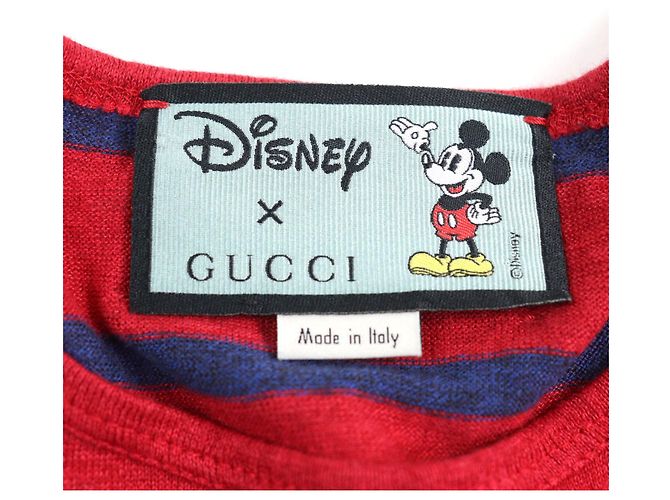 Camiseta de cuello redondo de lino y algodón Gucci×Disney 598971 Roja - vista 6
