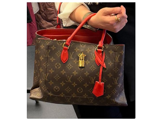 Louis Vuitton Flower Tote Borsa Monogram Rosso Monogramma - vista 3