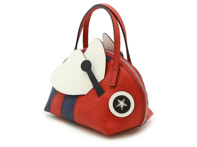 Gucci Bee Lederhandtasche Weiß Rot Marineblau - Ansicht 2