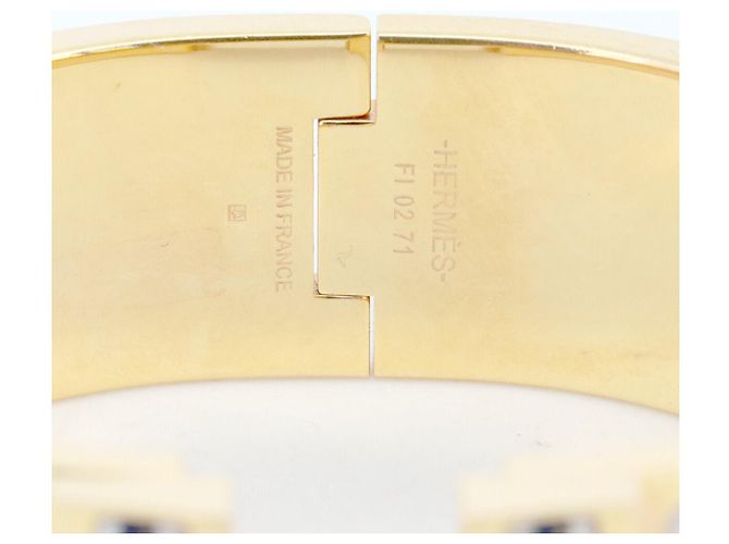 Pulseira de esmalte Click H da Hermès Dourado - vista 2