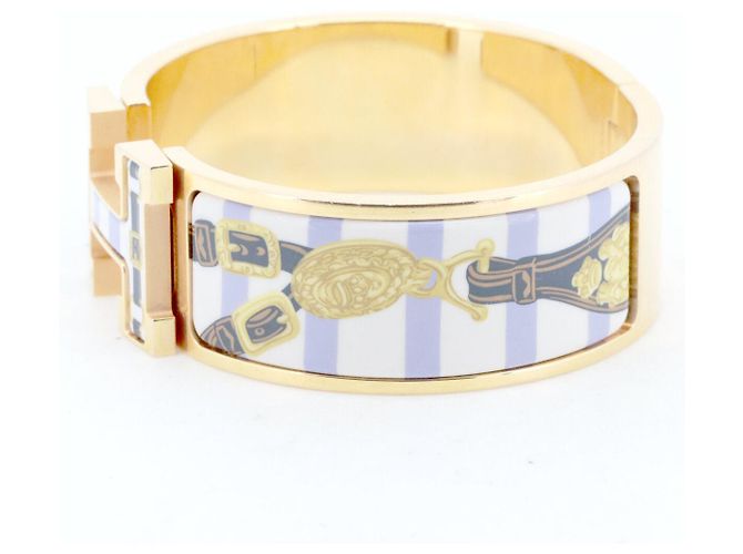 Pulseira de esmalte Click H da Hermès Dourado - vista 3