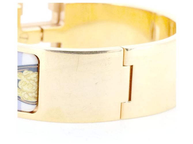 Pulseira de esmalte Click H da Hermès Dourado - vista 4