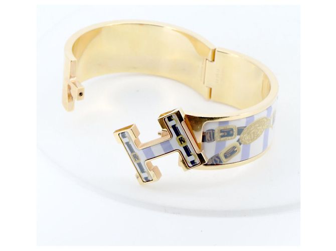 Pulseira de esmalte Click H da Hermès Dourado - vista 5