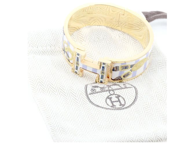 Pulseira de esmalte Click H da Hermès Dourado - vista 6