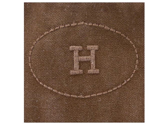 Pochette Bolide in Cotone di Hermès Bronzo - vista 14