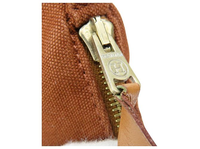 Pochette Bolide in Cotone di Hermès Bronzo - vista 16