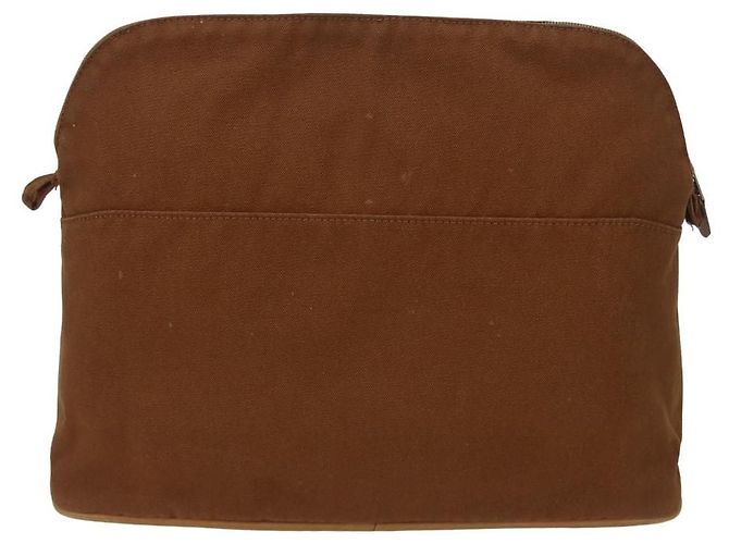 Pochette Bolide in Cotone di Hermès Bronzo - vista 2