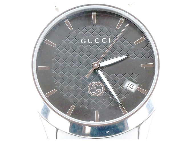 Zeitlose Edelstahl-Uhr von Gucci Silber - Ansicht 2