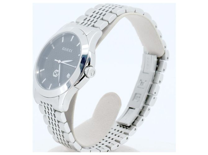 Zeitlose Edelstahl-Uhr von Gucci Silber - Ansicht 3