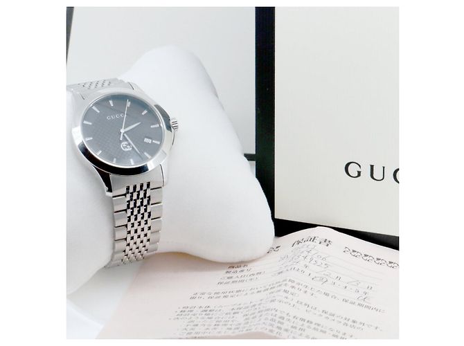 Zeitlose Edelstahl-Uhr von Gucci Silber - Ansicht 7