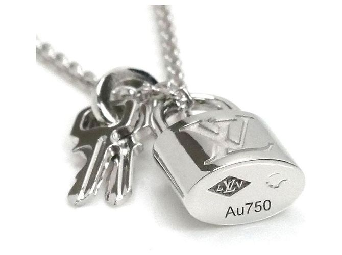 Collana Louis Vuitton Pandantif Lockit in oro bianco Au750 Argento - vista 3