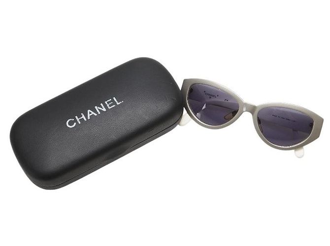 Timeless Gafas de sol Chanel Coco Mark Castaño Blanco - vista 7
