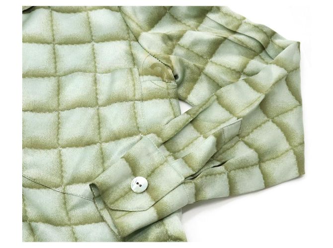 Timeless Vestido de seda 100% Chanel Coco Mark Verde - vista 2