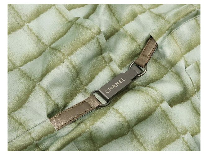 Timeless Vestido de seda 100% Chanel Coco Mark Verde - vista 3