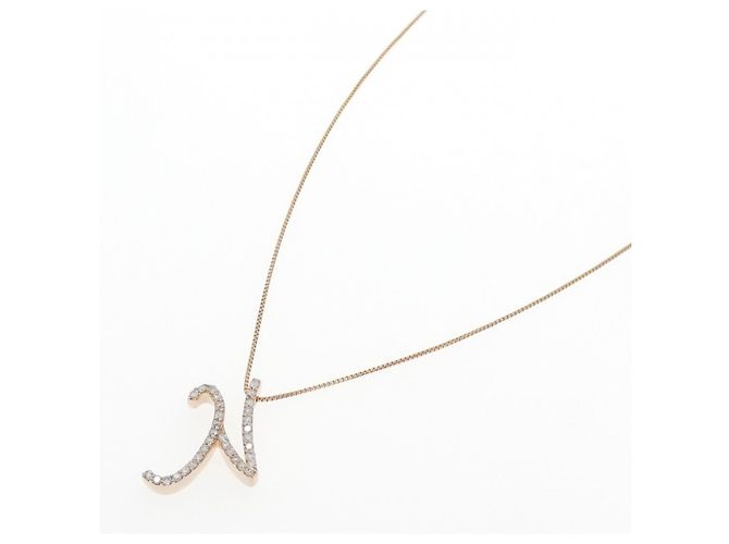 Autre Marque Au750 Diamant Anhänger Initial N Halskette Pink - Ansicht 2