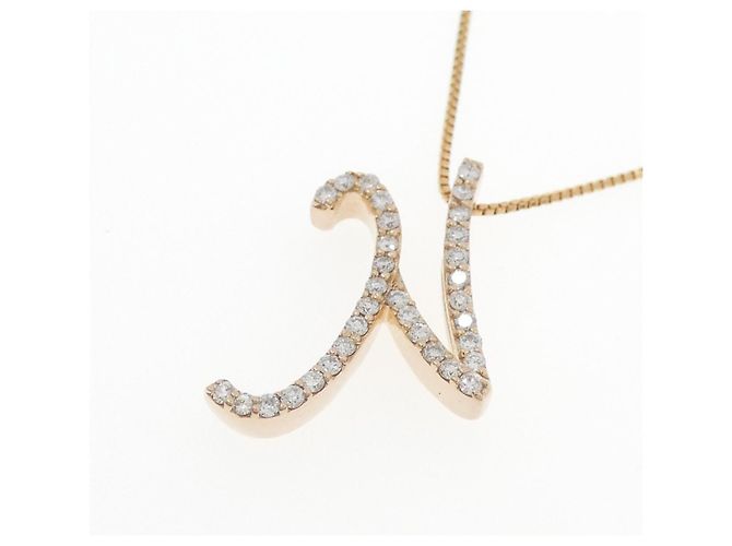 Autre Marque Au750 Diamant Anhänger Initial N Halskette Pink - Ansicht 3