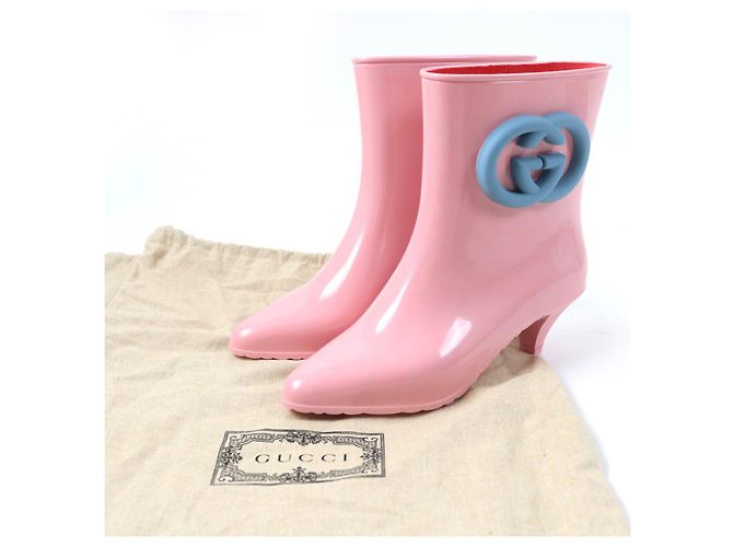 Gummi-Regenstiefel Gucci Interlocking G Pink - Ansicht 2