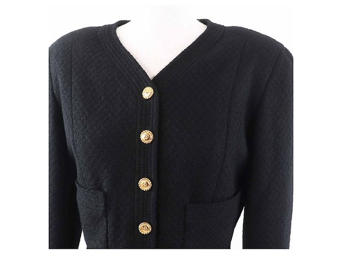 Chaqueta de lana COCO Mark de Chanel Negro Dorado - vista 2