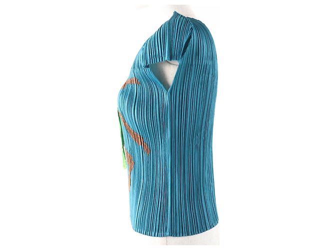 Issey Miyake POLYESTER-OBERTEIL PLEATS PLEASE PP33-JK642 Blau - Ansicht 2