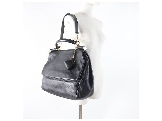 Dolce & Gabbana 2-in-1 Lederhandtasche Sicily von Dolce&Gabbana Schwarz - Ansicht 6