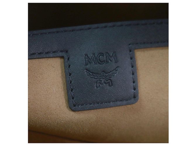 MCM Stark Backpack in Visetos Canvas Leather Backpack Cognac Bronze - view 13