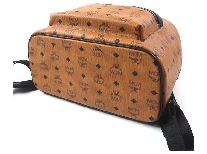 MCM Stark Backpack in Visetos Canvas Leather Backpack Cognac Bronze - view 5