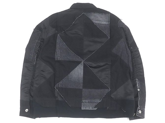 Blusón Sacai Mezcla Sólida de Algodón Nylon Poliéster Negro - vista 4